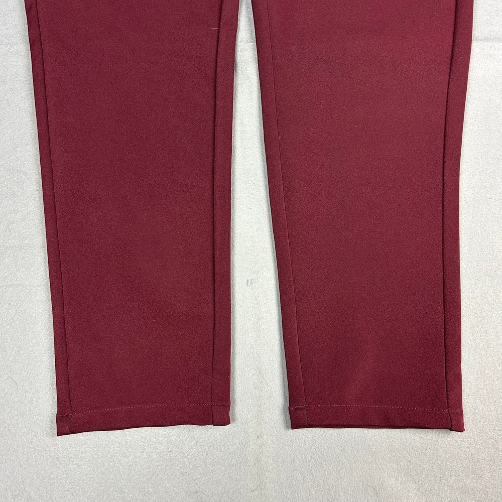 Plaid&Plain Dress Pants Skinny Fit Mens 34x26 Burgundy 6101# - Picture 4 of 12